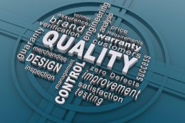 Manufacturing quality control process with product inspection, testing, verification, and continuous improvement