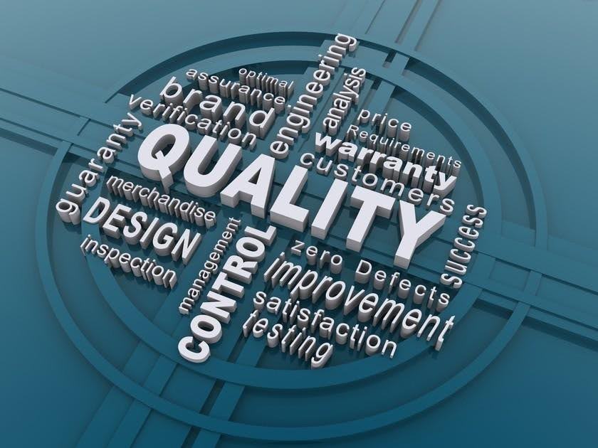 Manufacturing quality control process with product inspection, testing, verification, and continuous improvement
